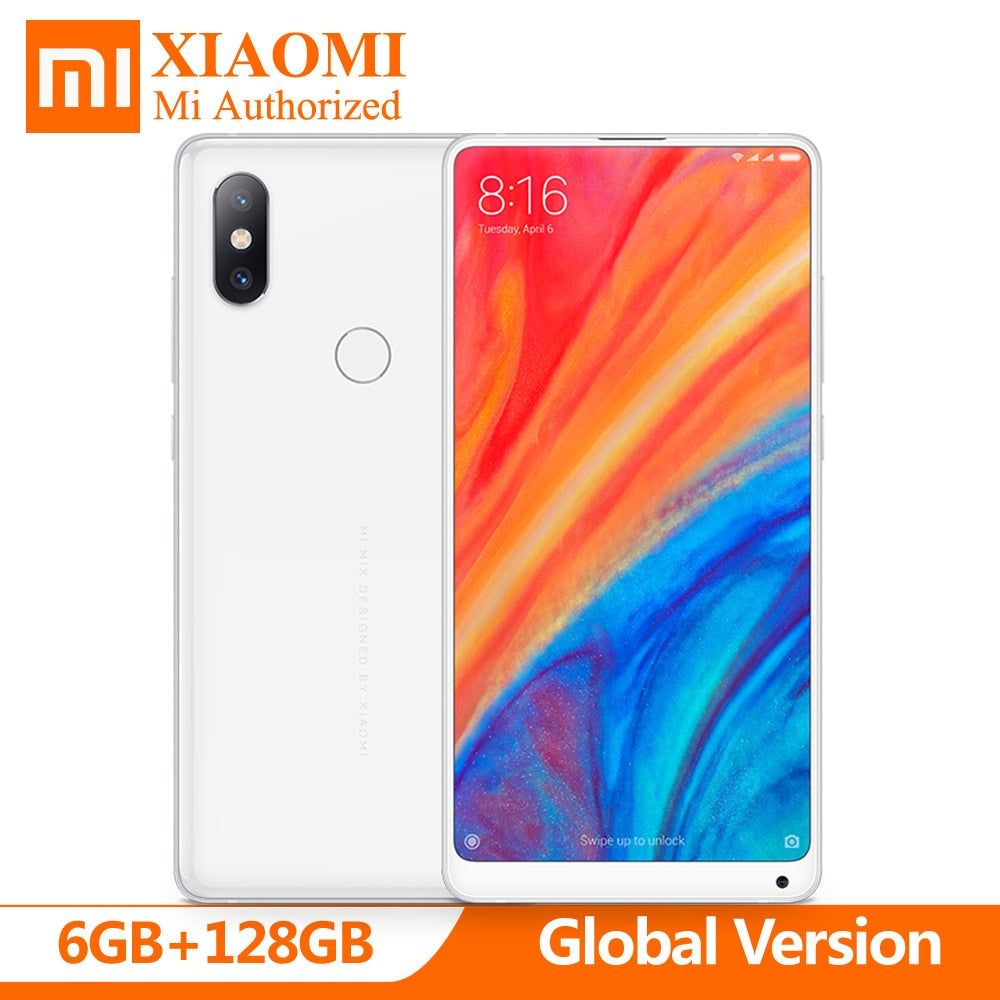 Global Version Xiaomi Mix 2s Mix2s 6GB RAM 128GB ROM 5.99" FHD Snapdragon 845 4G LTE Mobile Phone AI Dual 12.0MP Qi wireless NFC