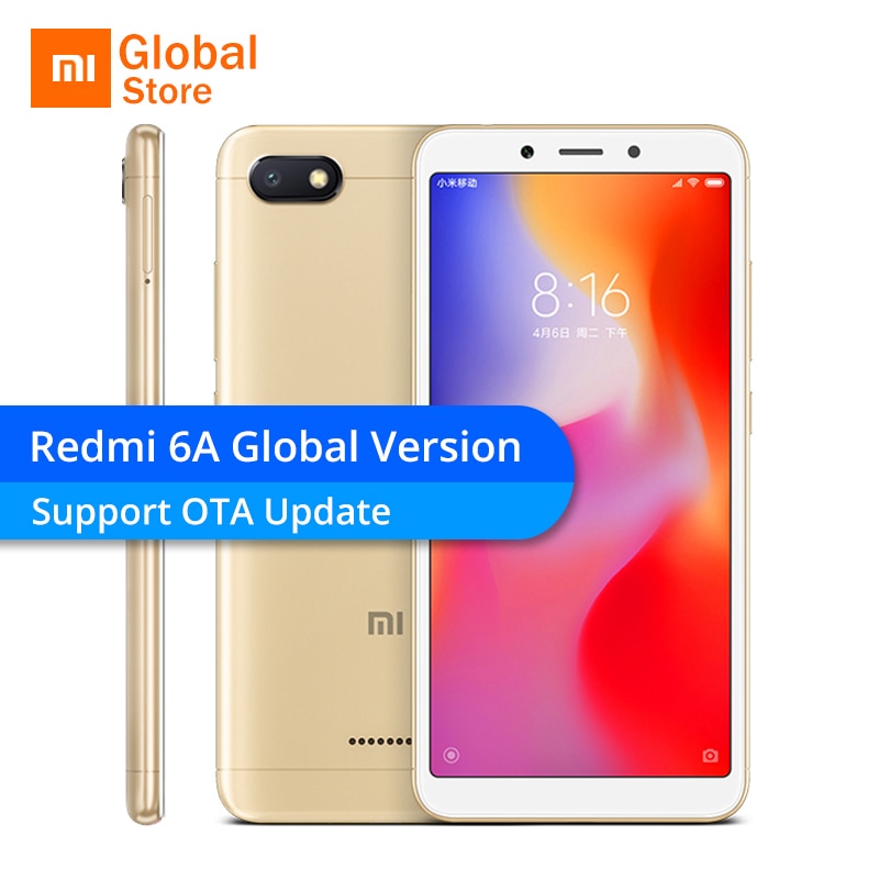 Global Version Xiaomi Redmi 6A 2GB RAM 16GB ROM Helio A22 Mobile Phone 13.0MP Rear Camera 3000mAh 5.45" 18:9 Screen 1440*720