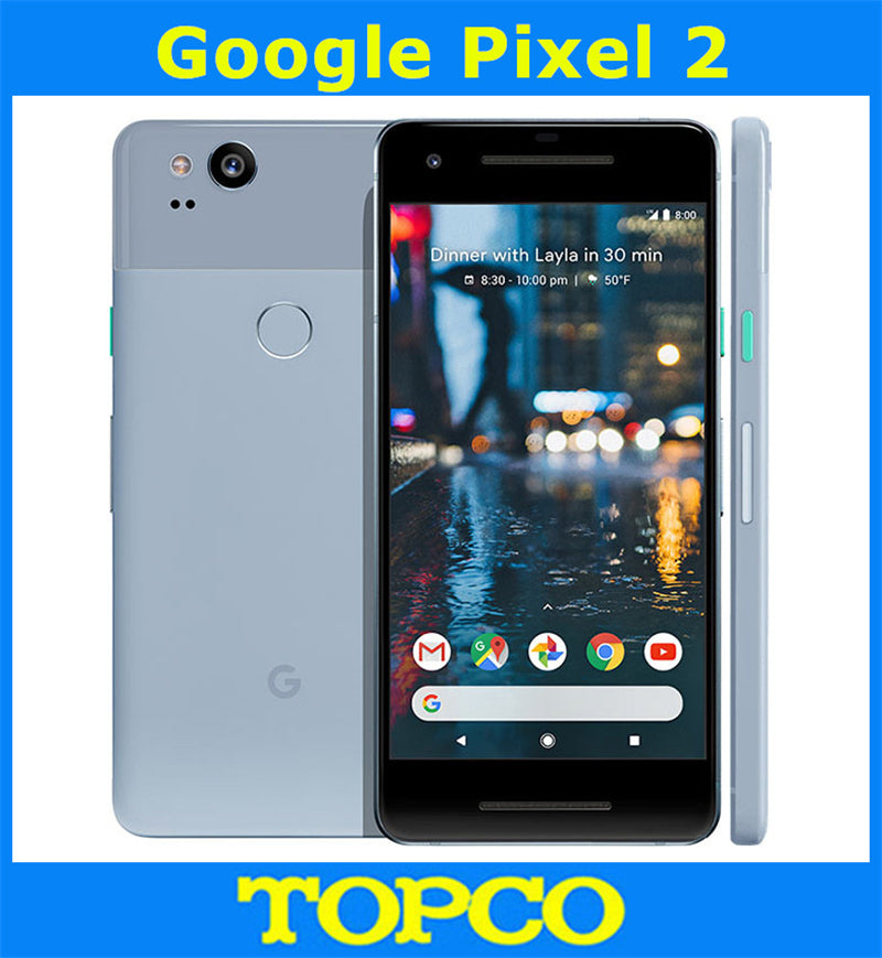 Google Pixel 2 Original Unlocked GSM 4G LTE Android Mobile phone 5.0'' 12.2MP Octa Core RAM 4GB ROM 64GB/128G AMOLED Fingerprint