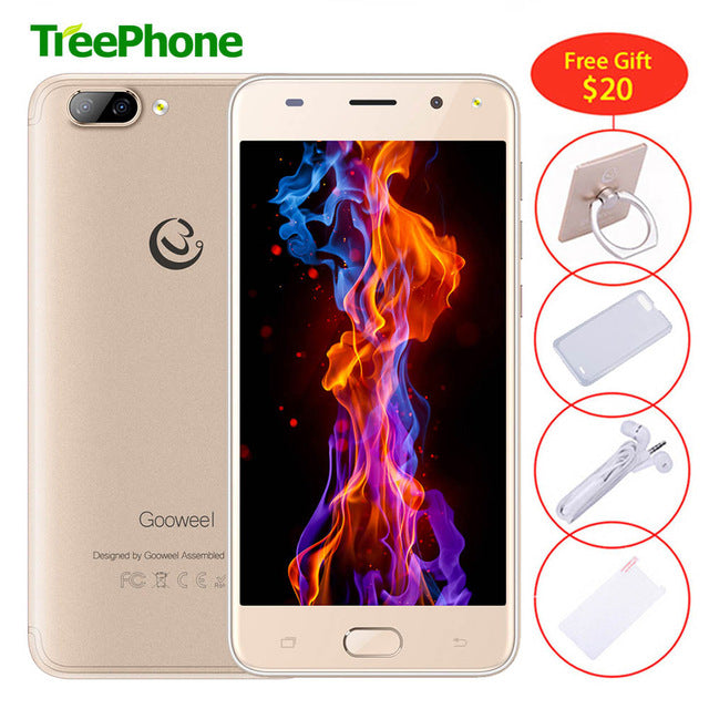 Gooweel S11 MTK6580 Quad core Face ID Smartphone 3G unlocked 5.0 inch Screen mobile phone 5.0MP+2.0MP Camera GPS WIFI Cell phone