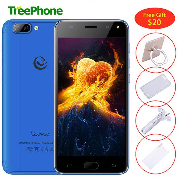 Gooweel S11 MTK6580 Quad core Face ID Smartphone 3G unlocked 5.0 inch Screen mobile phone 5.0MP+2.0MP Camera GPS WIFI Cell phone