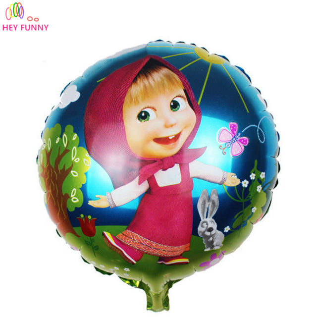 HEY FUNNY 5 pcs/lot 18 inch round masha foil balloons Sophia princess helium balloon for kid birthday party&baby shower supplies