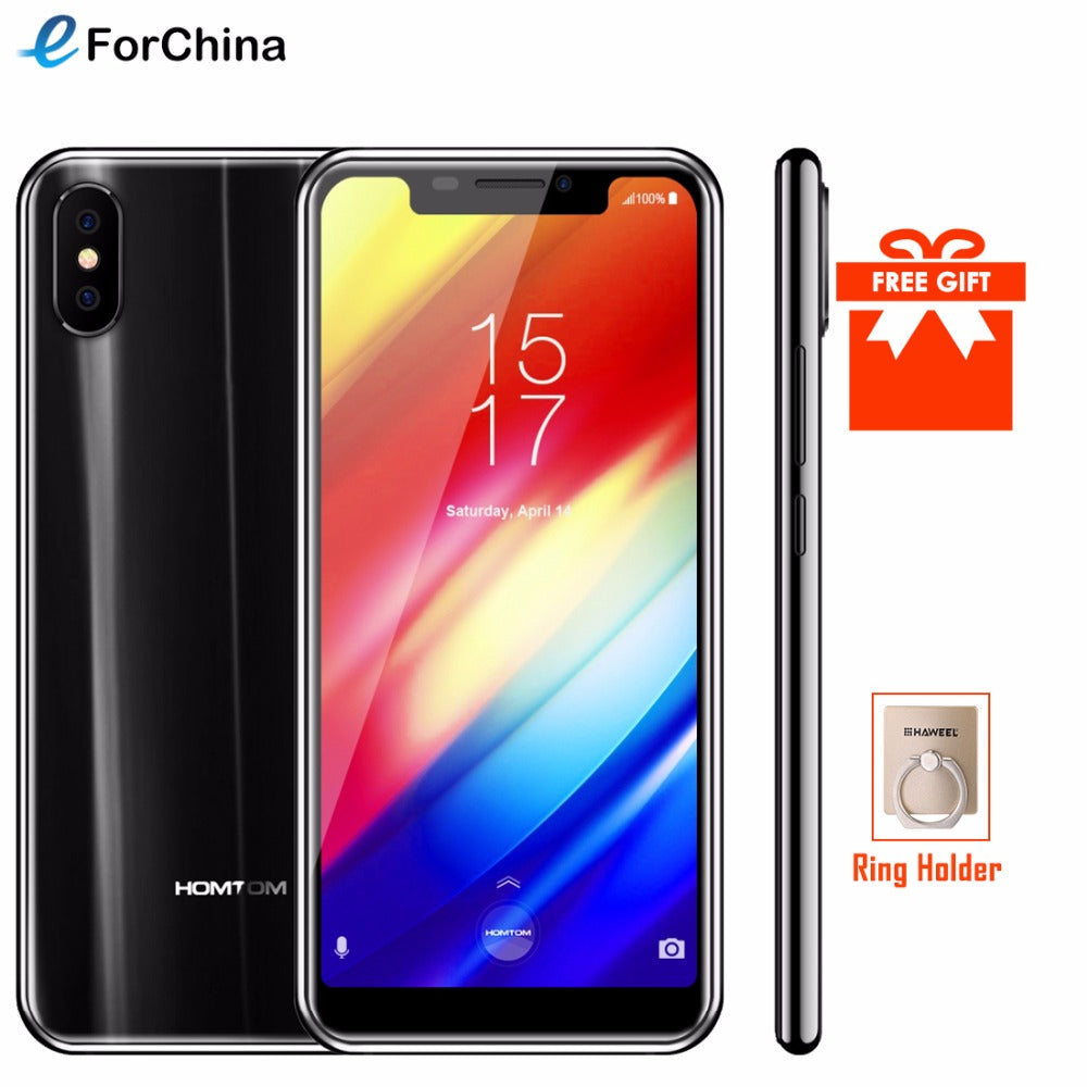 HOMTOM H10 5.85 inch Android 8.1 4GB+64GB Mobile Phone Face ID Fingerprint ID MTK6750T Octa Core 16MP 8MP OTA OTG Smartphone