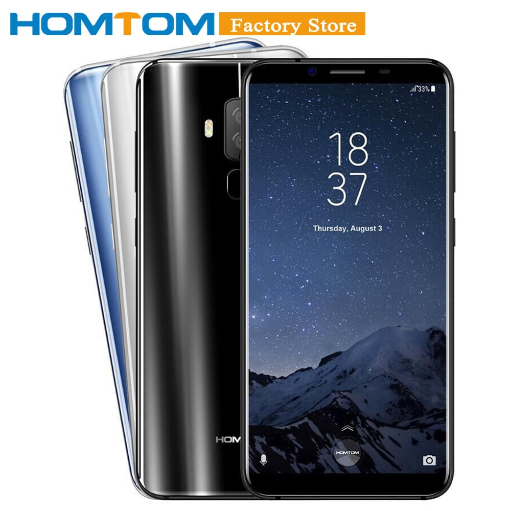 HOMTOM S8 Smartphone 4G 5.7" 18:9 Ratio MTK6750T Octa-core Android 7.0 4GB 64GB 16.0MP+5.0MP Dual Rear 13.0MP Front Mobile Phone