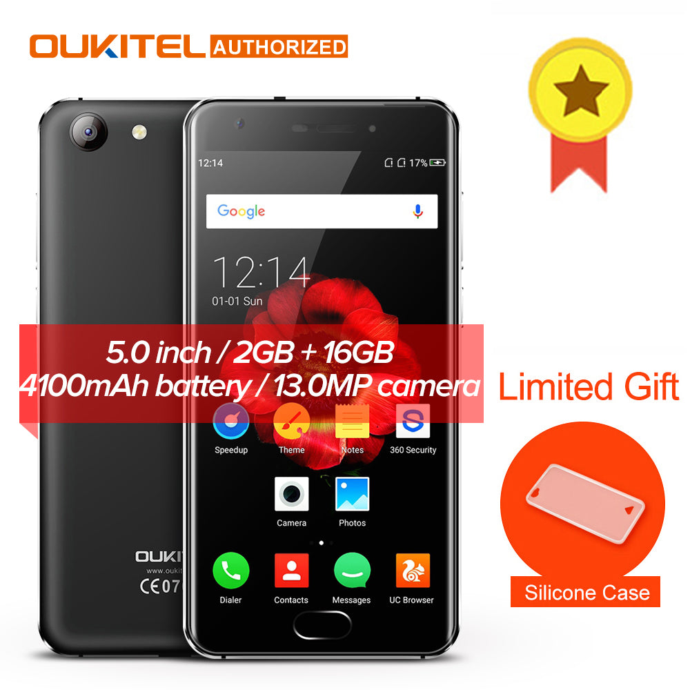 HOT! OUKITEL K4000 Plus 4G Mobile Phone 5'' Android 6.0 MTK6737 Quad Core 1.3GHz 2GB RAM 16GB ROM 13.0MP+5.0MP 4100mAh Touch TD