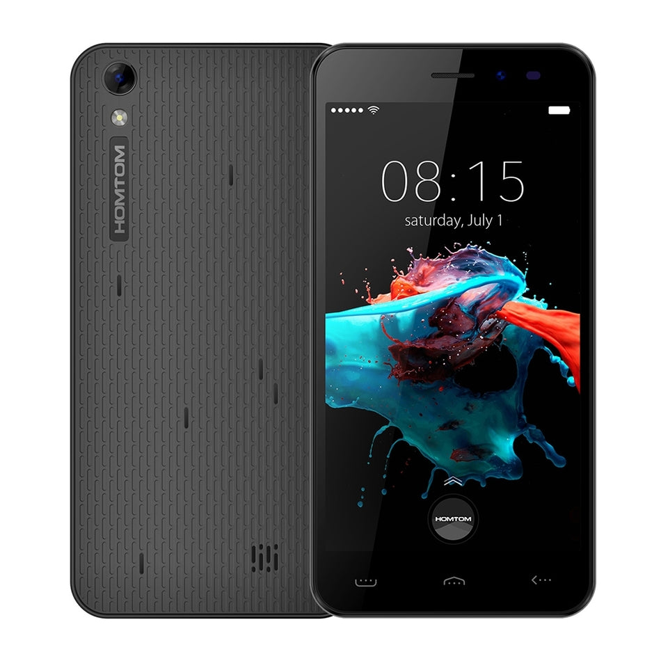 Homtom HT16 Mobile Phone 5 Inch HD 1280x720 IPS MTK6580 Quad Core Android 6.0 1GB RAM 8GB ROM 5MP 3G Dual Sim 3000mAh