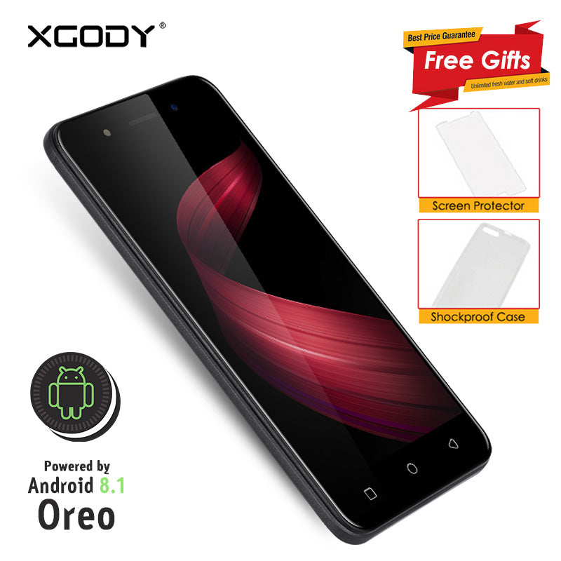 In Stock 3G Unlocked XGODY X6 Smartphone 5.0 Inch Android 8.1 Oreo Quad Core 1G+8G 2500mAh Mobile Phone Cellphone Celular 5.0MP