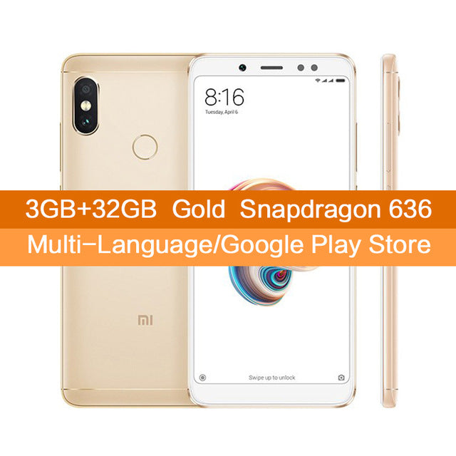 In Stock Global Version Xiaomi Redmi Note 5 3GB 32GB 5.99" Full Screen Mobile Phone Dual Camera Snapdragon 636 Octa Core B20 CE