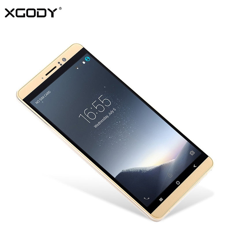 In Stock XGODY 3G Unlock Dual Sim Smartphone 6 Inch IPS Screen Quad Core 1G RAM 8G ROM Mobile Phone Android 5.1 2200mAh WiFi GPS