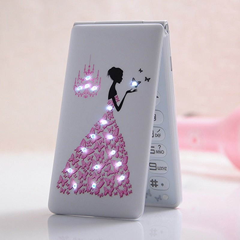 KUH D11 small cartoon Phone Dual SIM card with mp3 mp4 recorder women kids girls lady cute mini cell mobile phone flower