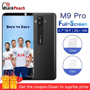 LEAGOO M9 PRO 5.72" 18:9 full Screen Mobile Phone Android 8.1 MT6739V Quad Core 2GB 16GB 13MP dual camera Face ID 4G Smartphone