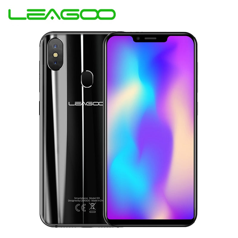 LEAGOO S9 5.85" Inch HD+ IPS 19:9 Screen 4G Mobile Phone Android 8.1 MT6750 Octa Core 4GB RAM 32GB ROM Dual Rear Cams Smartphone