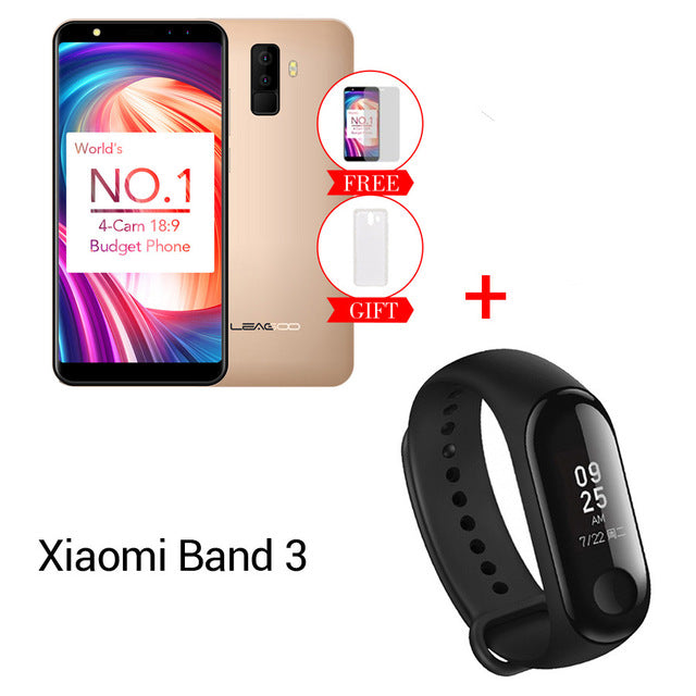 Leagoo M9 18:9 Full Screen Four-Cams Android 7.0 MT6580A 5.5" Quad Core 2GB RAM 16GB ROM 8.0MP Fingerprint 3G WCDMA Mobile Phone