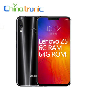 Lenovo Z5 L78011 6GB 64GB ZUI 3.9 4G FDD LTE Mobile Phone 6.2"FHD+ 2246x1080 Snapdragon 636 Octa-core AI Dual Camera 2.5D Screen