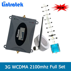 Lintratek 2018 3G Mobile Signal Repeater Booster Amplifier UMTS 2100MHz (Band 1) WCDMA Cell Phones 3G Yagi Antenna Set