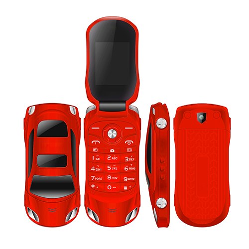 MOSTHINK NEWMIND F15 Flip Dual SIM Car Shape Big Key Button GSM Mobile Phone Clamshell with Dual Sim Card Flipping Cars Phones