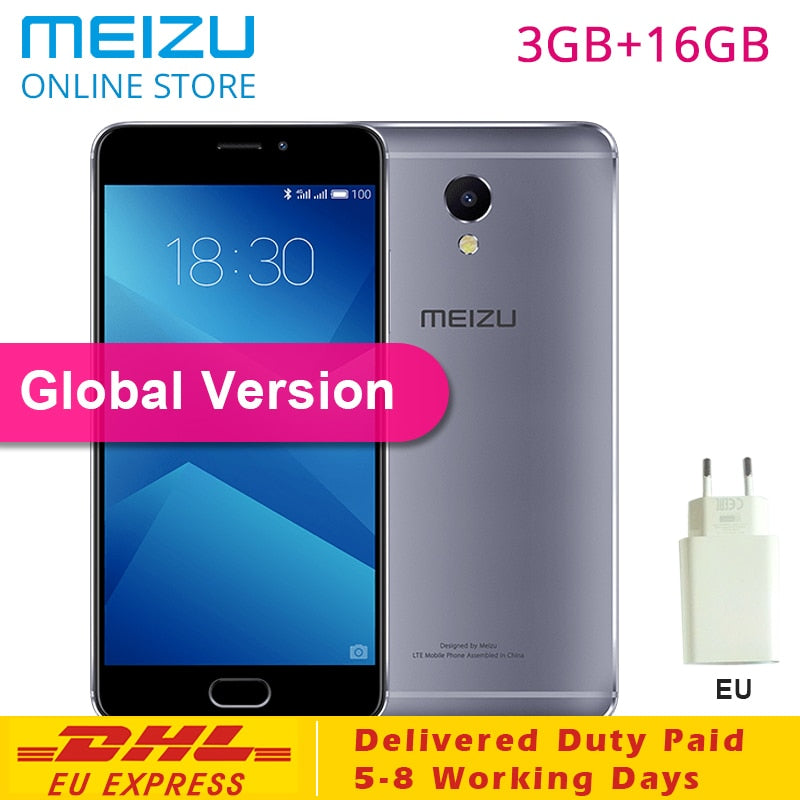 Meizu M5 Note 3GB RAM 16GB ROM M621H Global Version SmartPhone 4G LTE Helio P10 Octa Core Mobile Phone 5.5" 4000mAh Fingerprint