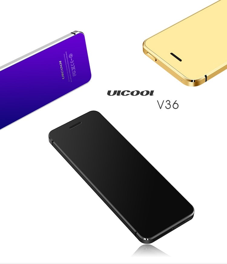 Metal Body Ulcool V36 Bluetooth 2.0 Dialer Anti-lost Dual Sim Ultrathin Credit Card Mobile Cell Phone+case +screen Protector