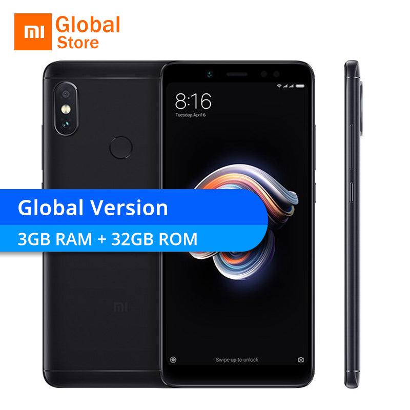 New Global Version Xiaomi Redmi Note 5 3GB RAM 32GB ROM Mobile Phone Snapdragon 636 Octa Core 5.99" Full Screen 4000mAh CE B20