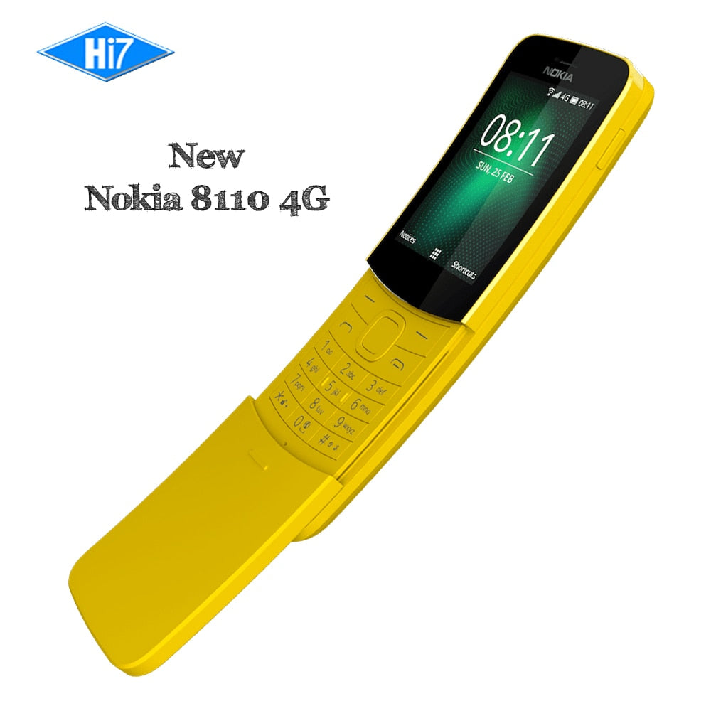 New Original Nokia 8110 4G 2018 Unlocked GSM 4G Cellphone 2.4" 1500mAh Slide cover QWERTY Keyboard Dual Sim 2.0MP Mobile Phone