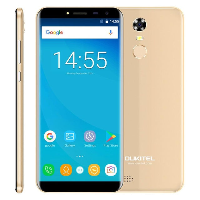 OUKITEL C8 3G Mobile Phones Android 7.0 2GB RAM 16GB ROM Quad Core Smartphone Dual SIM 5.5 inch Fingerprint Original Cell Phone