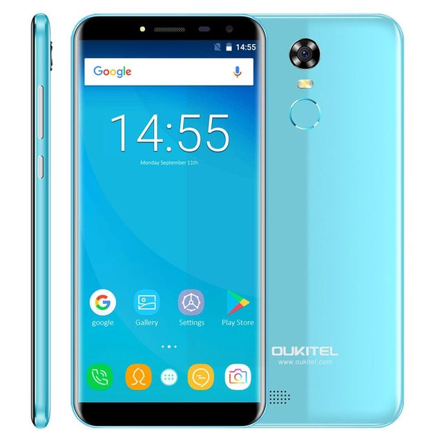OUKITEL C8 3G Mobile Phones Android 7.0 2GB RAM 16GB ROM Quad Core Smartphone Dual SIM 5.5 inch Fingerprint Original Cell Phone
