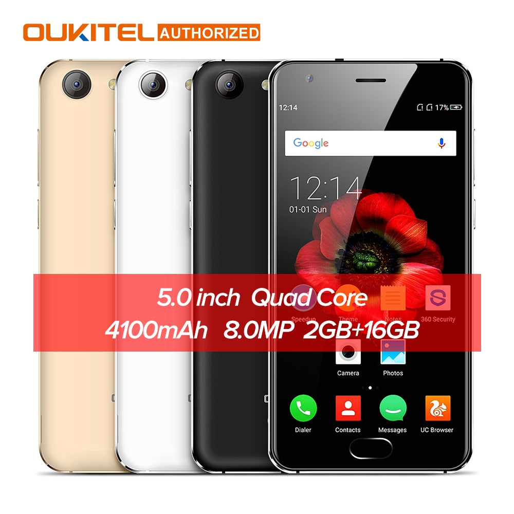 OUKITEL K4000 Plus 5.0'' 4G Mobile Phone Android 6.0 MTK6737 Quad Core 1.3GHz 2GB RAM 16GB ROM 13MP+5MP 4100mAh Smart Cellphone