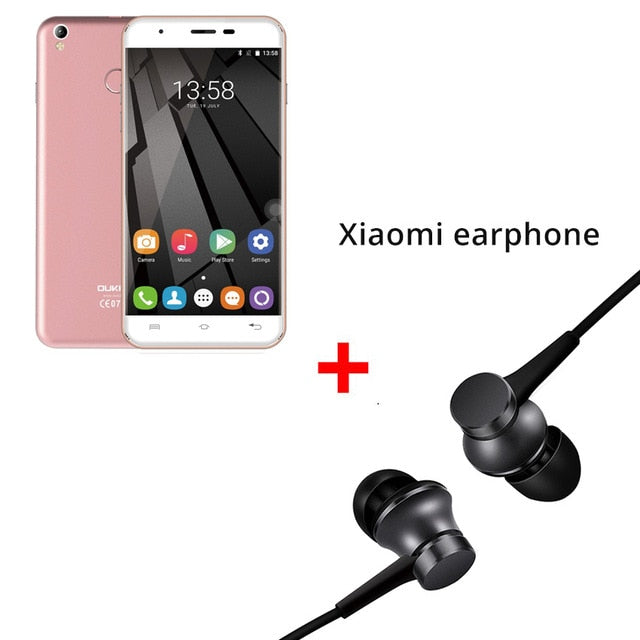 OUKITEL U7 Plus 5.5 Inch Mobile phone Android 6.0 MTK6737 Quad Core 1.3GHz 2G RAM 16G ROM 13MP Fingerprint 4G LTE Smartphone