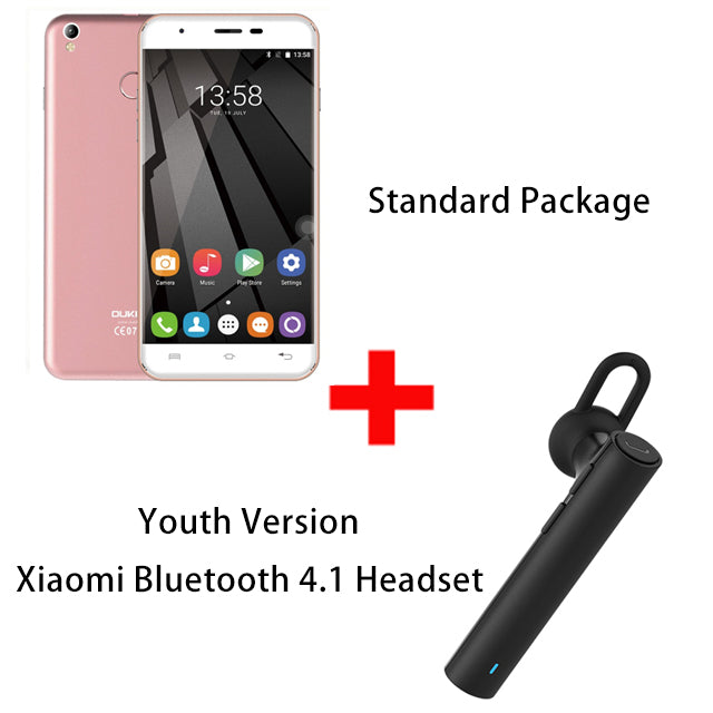 OUKITEL U7 Plus 5.5 Inch Mobile phone Android 6.0 MTK6737 Quad Core 1.3GHz 2G RAM 16G ROM 13MP Fingerprint 4G LTE Smartphone