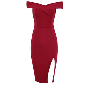 Off shoulder Bandage Women Dress 2018 Summer Strapless Red Black White Mini Dresses Ladies Elegant Evening Party Bodycon Dress