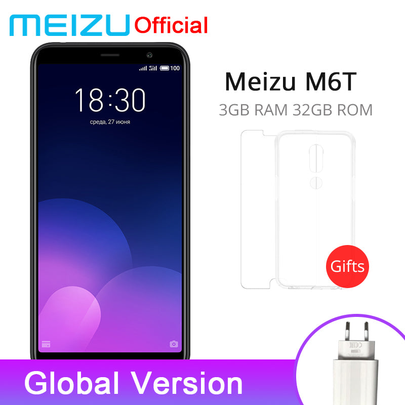 Official Meizu M6T 3GB  32GB Global Version Mobile Phone MTK6750 Octa Core 5.7inch 1440x720P Dual Rear Camera Fingerprint ID