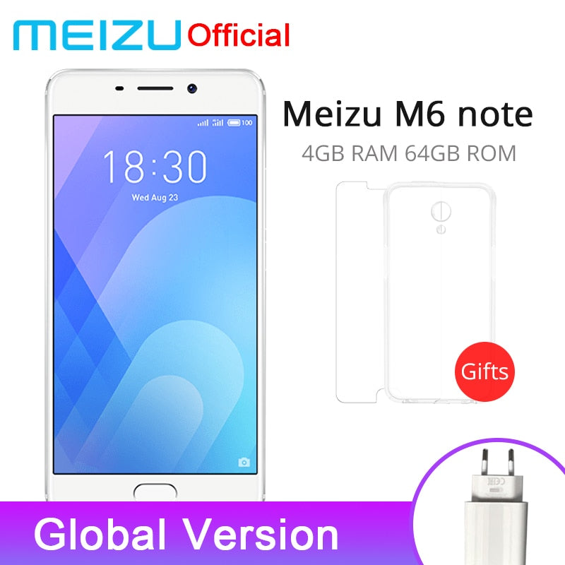 Official Original Meizu M6 Note 4GB 64GB Global Version Mobile Phone Snapdragon 625 Octa Core 5.5" 1080P Dual Rear Camera