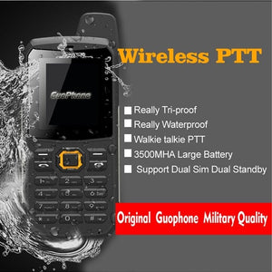 Original Guophone V1 IP67 Waterproof Mobile Phone Dual Sim Flashlight Talkie PTT MP3 Radio Cell Phone