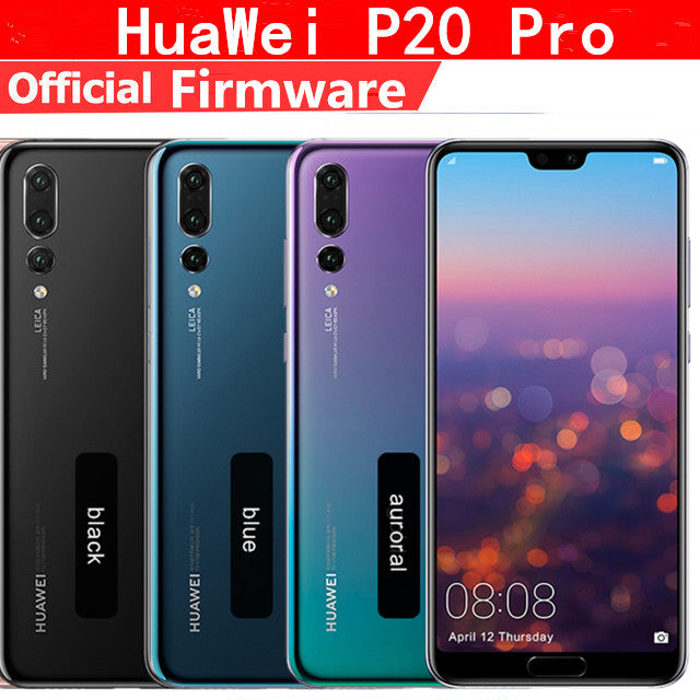 Original HuaWei P20 Pro 4G LTE Mobile Phone Kirin 970 Android 8.1 6.1" Full Screen 2440x1080 6GB RAM 256GB ROM NFC 40.0MP IP67