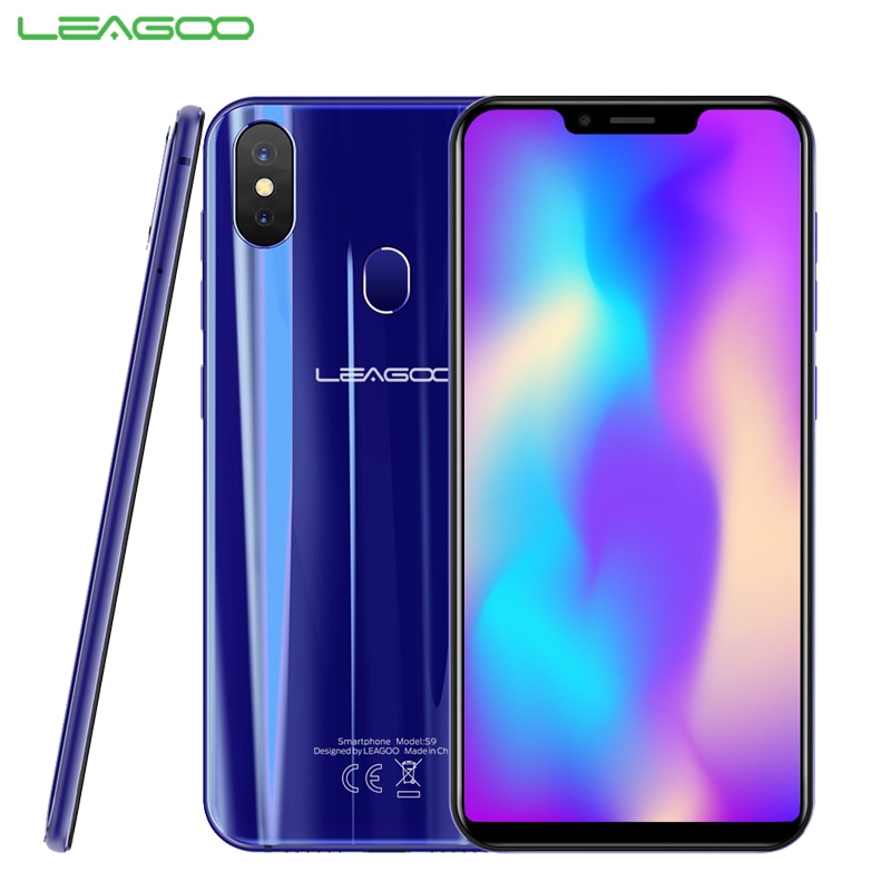 Original LEAGOO S9 Mobile Phone 5.85 inch 4GB RAM 32GB ROM MTK6750 Octa Core Android 8.1 Dual Camera 3300mAh Face ID Smartphone