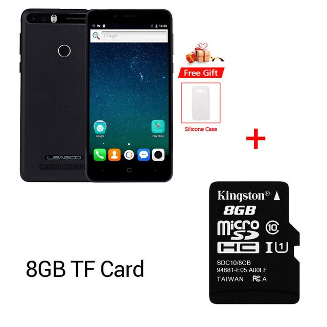 Original Leagoo Kiicaa Power 4000mAh Mobile Phone 5.0'' HD MT6580A Quad Core Android 7.0 2GB RAM 16GB ROM 8.0MP Dual Back Camera