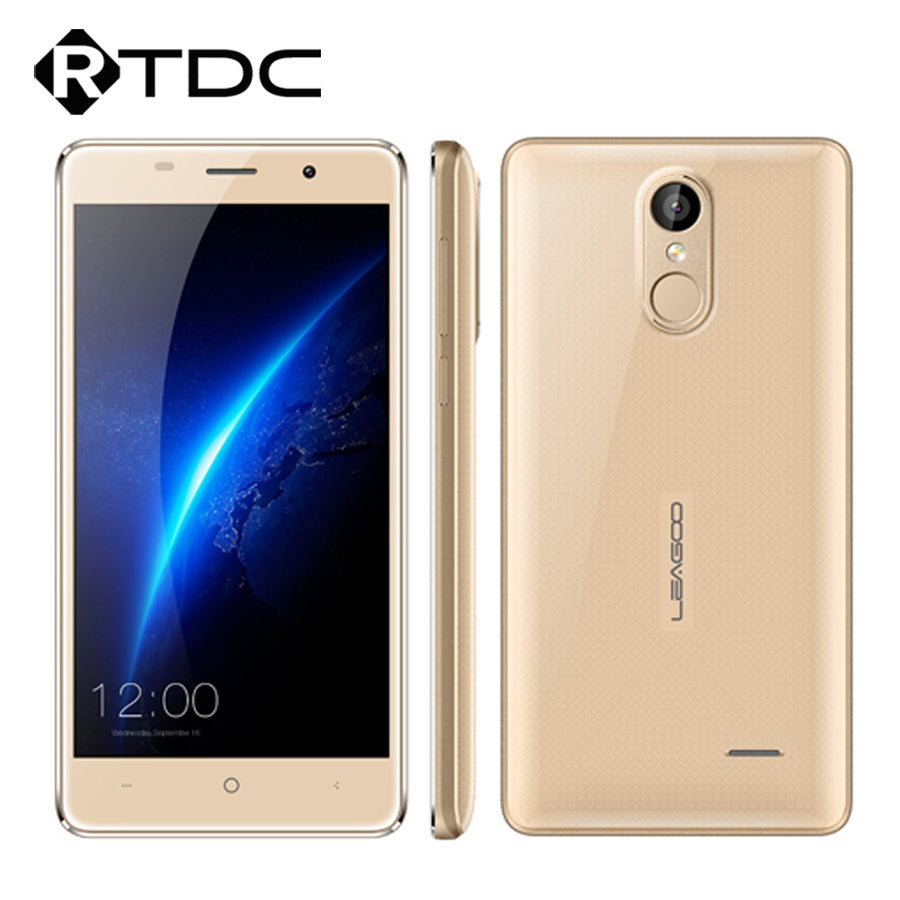 Original Leagoo M5 3G WCDMA Mobile Phone 5.0" 1280x720 MT6580A Quad Core Android 6.0 2GB RAM 16GB ROM 8.0MP Fingerprint 2300mAh