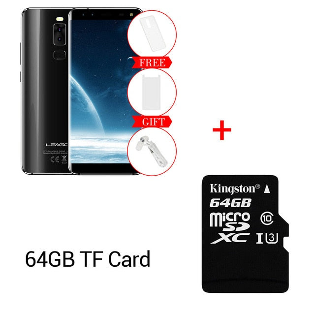 Original Leagoo S8 18:9 Display 5.7''HD MT6750T Octa Core Android 7.0 3GB RAM 32GB ROM Fingerprint 13MP 4 Cameras Mobile Phone