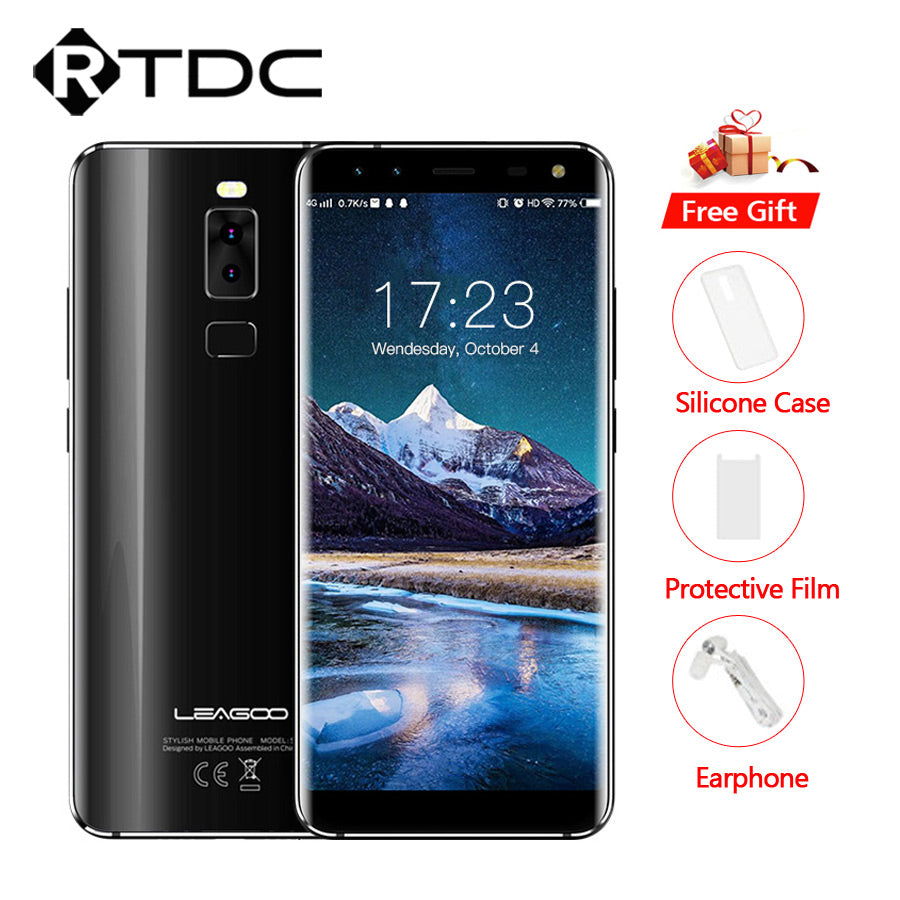 Original Leagoo S8 18:9 Display 5.7''HD MT6750T Octa Core Android 7.0 3GB RAM 32GB ROM Fingerprint 13MP 4 Cameras Mobile Phone