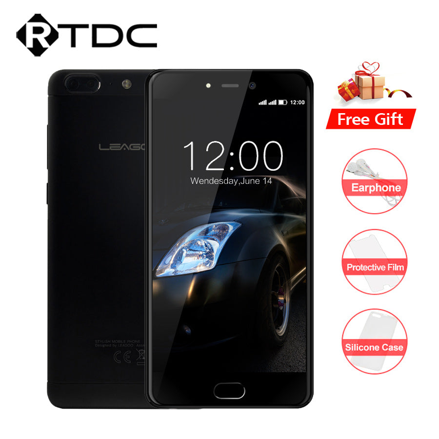 Original Leagoo T5 4G LTE Mobile Phone Android 7.0 MT6750T Octa Core 5.5"FHD 4GB RAM 64GB ROM 13MP Real Dual Cameras Fingerprint