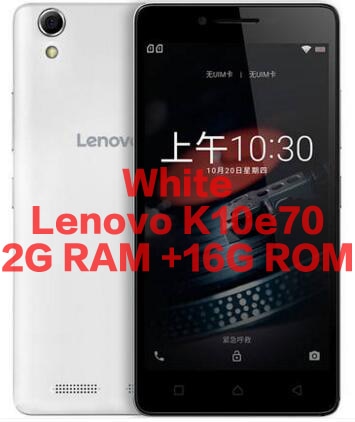 Original New Lenovo K10e70 4G FDD LTE Android 6.0 Mobile Phone Snapdragon210 Quad-core Dual SIM 5.0"HD 1G/2G RAM 8G/16G ROM 8MP