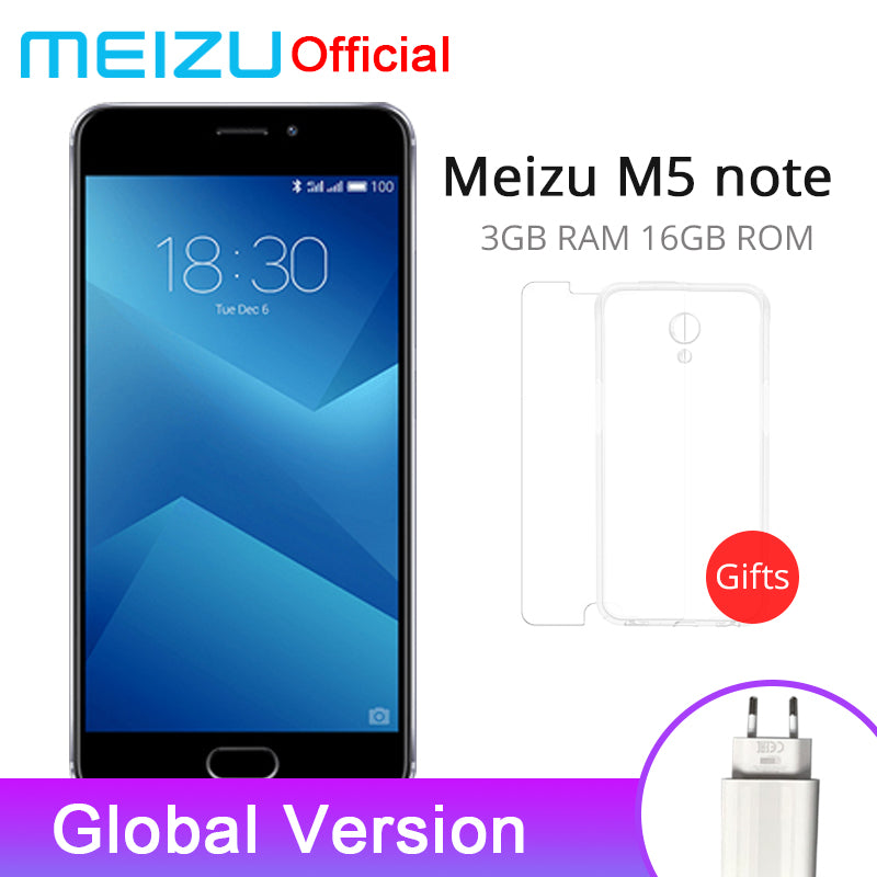 Original Official Global Version Meizu M5 Note 3GB RAM 16GB ROM 4G LTE  Octa Core Mobile Phone 5.5" 4000mAh Fingerprint ID