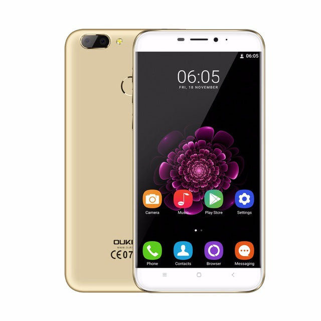 Original Oukitel U20 Plus Dual Camera Mobile phone 5.5" IPS FHD 1080P MTK6737T Quad Core Fingerprint ID 13MP 3200mah Smartphone