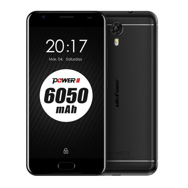 Original Ulefone Power 2 Mobile Phone 5.5 Inch FHD MTK6750T Octa Core Android 7.0 4GB+64GB 16MP 6050mAh Fingerprint ID 4G GPS