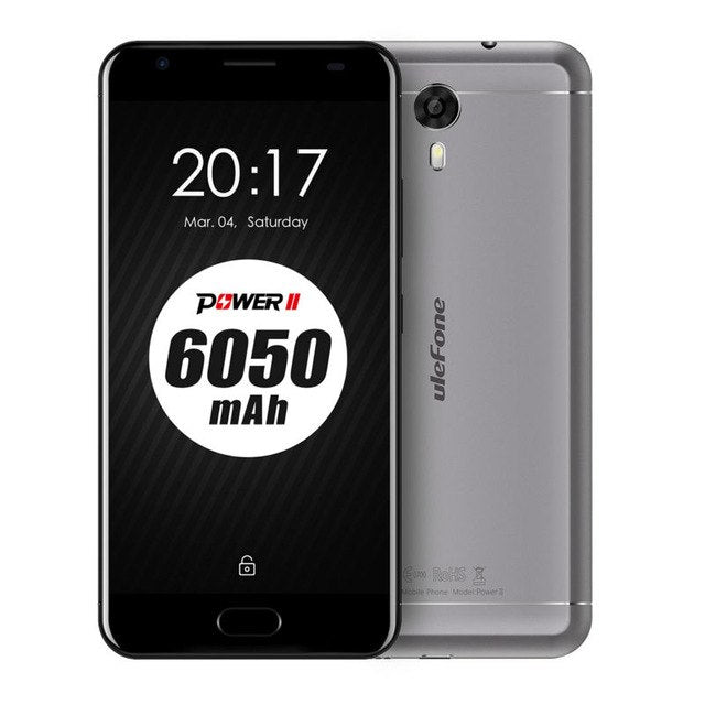 Original Ulefone Power 2 Mobile Phone 5.5 Inch FHD MTK6750T Octa Core Android 7.0 4GB+64GB 16MP 6050mAh Fingerprint ID 4G GPS