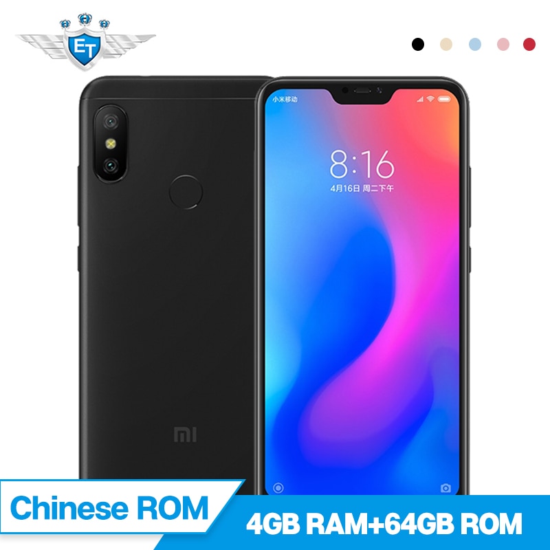 Original Xiaomi Redmi 6 Pro Mobile Phone 4GB 64GB Snapdragon 625 Octa Core 5.84'' Full Screen AI Dual Camera Face Unlock 4000mAh