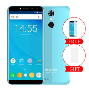 Oukitel C8 5.5"HD 18:9 Infinity Display Android 7.0 2GB RAM 16GB ROM MTK6580A Quad Core Fingerprint 13MP 3000mAh Mobile Phone