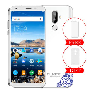 Oukitel K5 18:9 Display 5.7''HD Android 7.0 2GB RAM 16GB ROM MTK6737T Quad Core 13MP 3 Cameras 4000mAh Fingerprint Mobile Phone