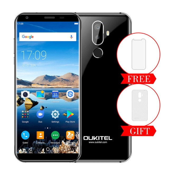 Oukitel K5 18:9 Display 5.7''HD Android 7.0 2GB RAM 16GB ROM MTK6737T Quad Core 13MP 3 Cameras 4000mAh Fingerprint Mobile Phone