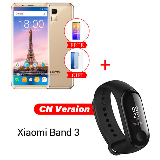 Oukitel K5000 18:9 Infinity Display 4G RAM 64G ROM MT6750V Octa Core 5.7'' 5000mAh Fast Charge Fingerprint 4G LTE Mobile Phone